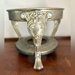 Vintage silver-plated chafing dish stand from Sheridan Silver Co.